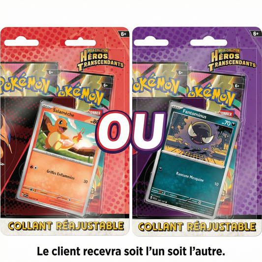 PRECOMMANDE - Tripack Collection autocollant réajustable promo aléatoire (Salamèche ou Fantominus) - ME02.5 Héros Transcendants - Français Pikacheck