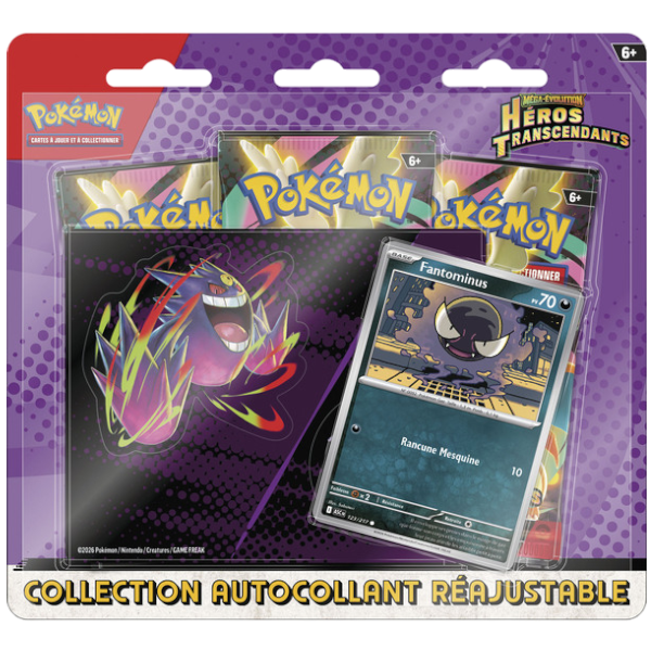 PRECOMMANDE - Tripack Collection autocollant réajustable promo aléatoire (Salamèche ou Fantominus) - ME02.5 Héros Transcendants - Français Pikacheck