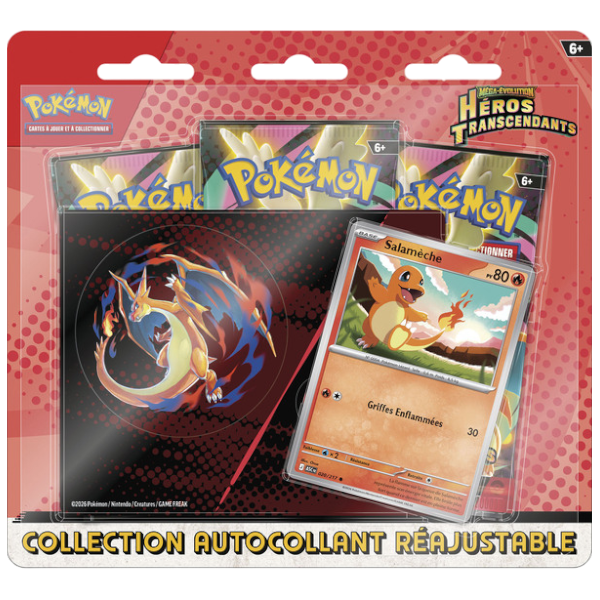 PRECOMMANDE - Tripack Collection autocollant réajustable promo aléatoire (Salamèche ou Fantominus) - ME02.5 Héros Transcendants - Français Pikacheck
