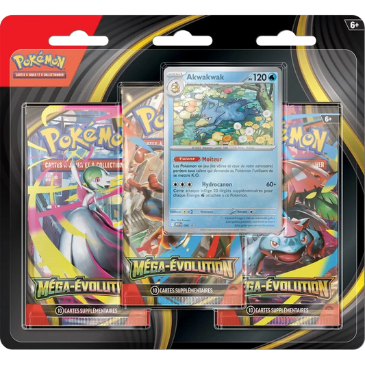 Tripack Mega Evolution ME01 Akwakwak - Français PikaCheck
